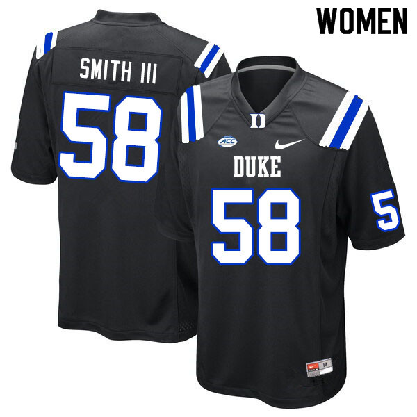 Women #58 Gary Smith III Duke Blue Devils College Football Jerseys Sale-Black - Click Image to Close